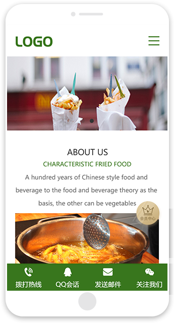 网站建站模板:外贸快餐食品