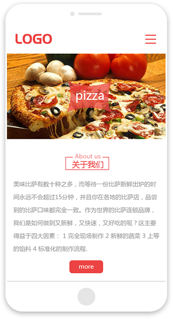 网站建站模板:美味披萨