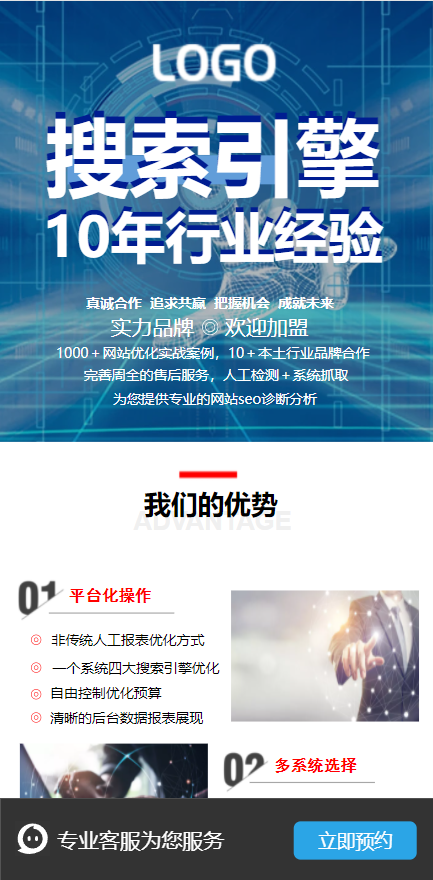 搜索引擎投放获客AI应用范本网站模板桌面预览