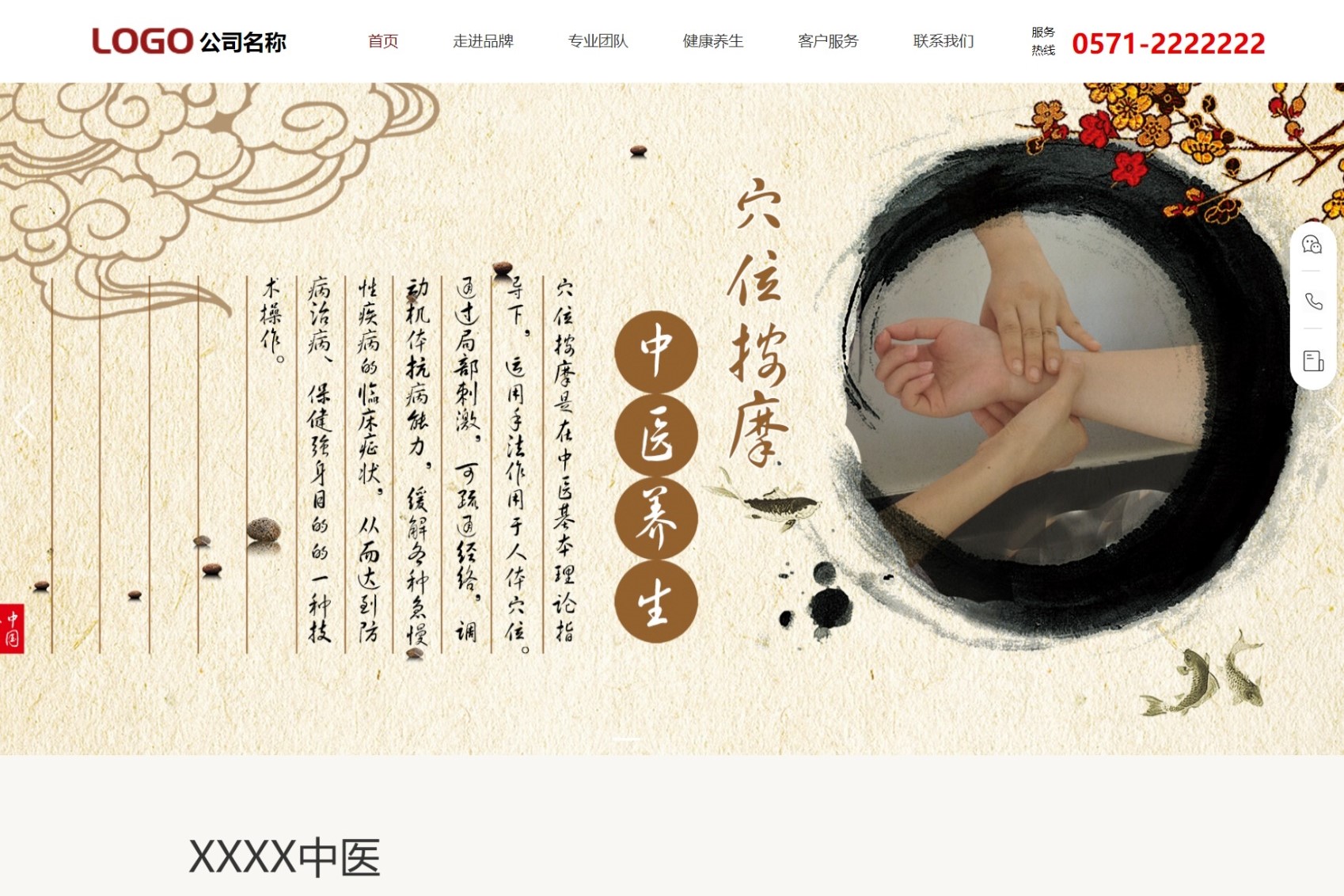 中医网站模板桌面预览