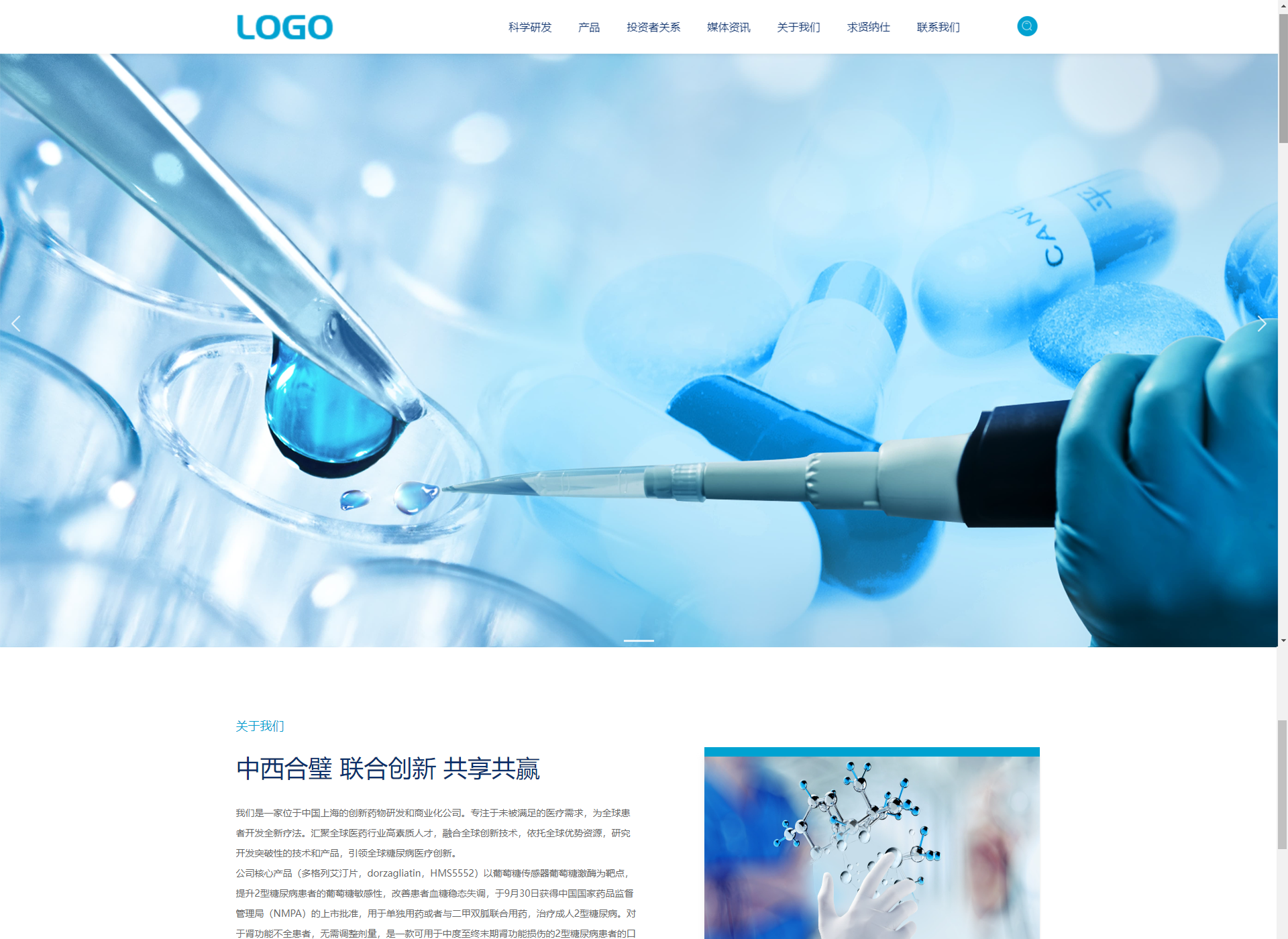 生物制药公司模板网站模板桌面预览